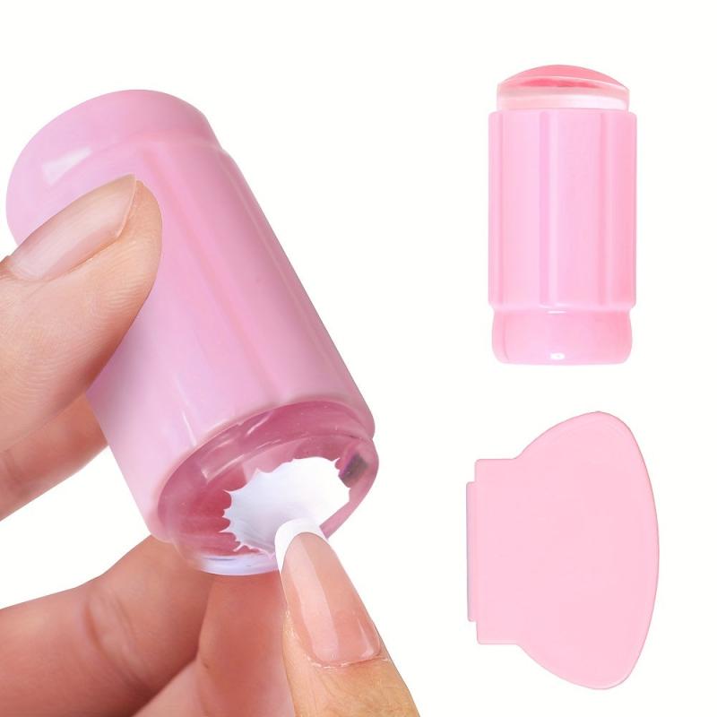 Pink Silicone Seal Nail Stamping Kit