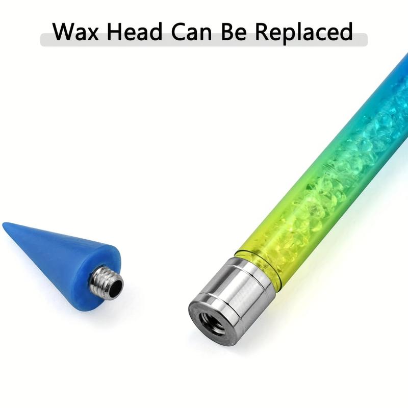 2PCS Dual-ended Wax Nail Rhinestone Picker Dotting Pen for Manicure Nail Art DIY