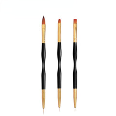 3Pcs Double Head Nail Brush Set French Stripe Art Liner Drawing Brushes