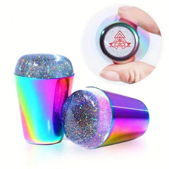 Rainbow Holographic Silicone Nail Stamper Art Manicure Tool