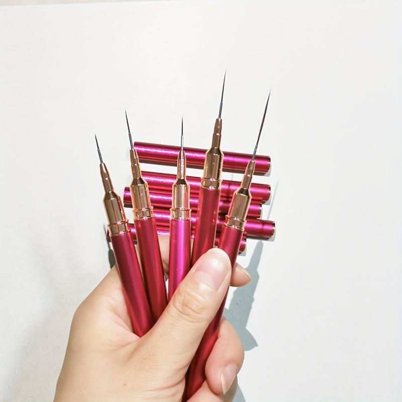 5pcs Nail Art Brushes Set 7 9 11 15 25mm Fine Drawing Delicate Long Stripe Brush