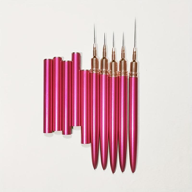 5pcs Nail Art Brushes Set 7 9 11 15 25mm Fine Drawing Delicate Long Stripe Brush