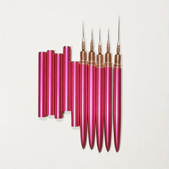 5pcs Nail Art Brushes Set 7 9 11 15 25mm Fine Drawing Delicate Long Stripe Brush