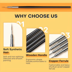 15pcs 3D Nail Art Brushes for Gel Polish Liner and Clean Up