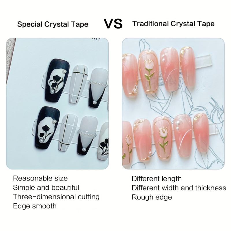 Double Sided Adhesive Nail Stickers Tape - 24 Stickers Set
