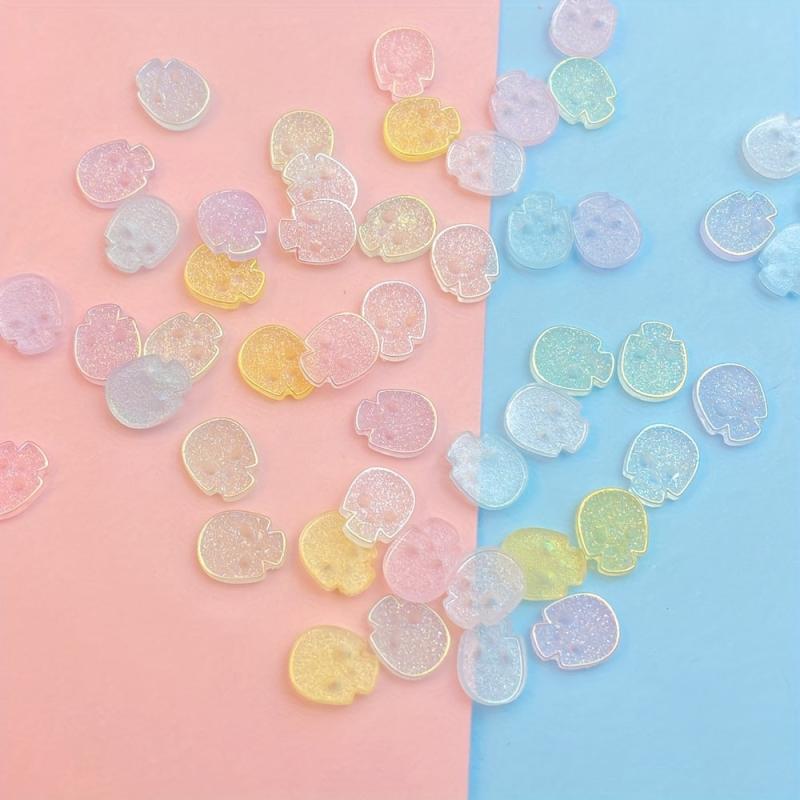 50pcs Resin Halloween Skull Nail Art Charms for DIY Nail Art Decoration