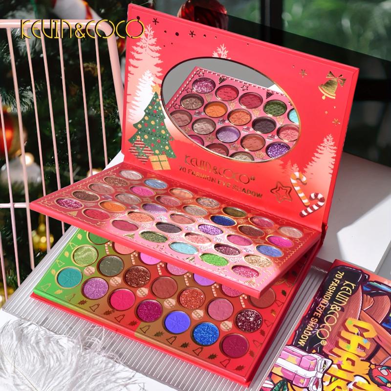 70 Colors Eyeshadow Palette Matte Pearly Sequin Finish Long Lasting Makeup