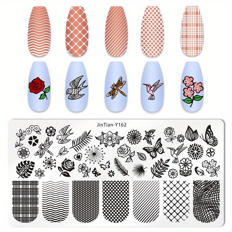 Nail Stamping Plates Butterfly Cat Geometric Patterns Nail Stamp Plates