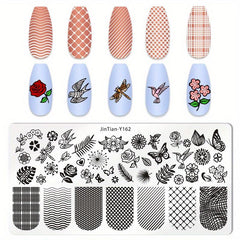 Nail Stamping Plates Butterfly Cat Geometric Patterns Nail Stamp Plates