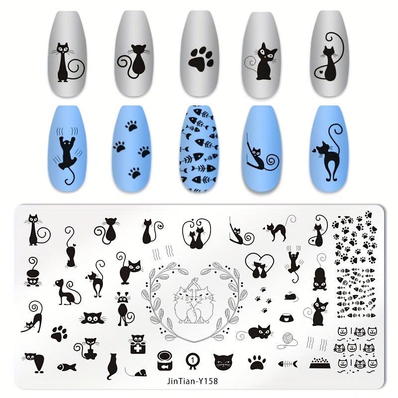 Nail Stamping Plates Butterfly Cat Geometric Patterns Nail Stamp Plates