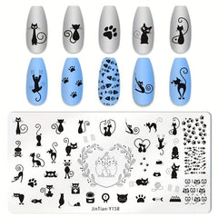 Nail Stamping Plates Butterfly Cat Geometric Patterns Nail Stamp Plates