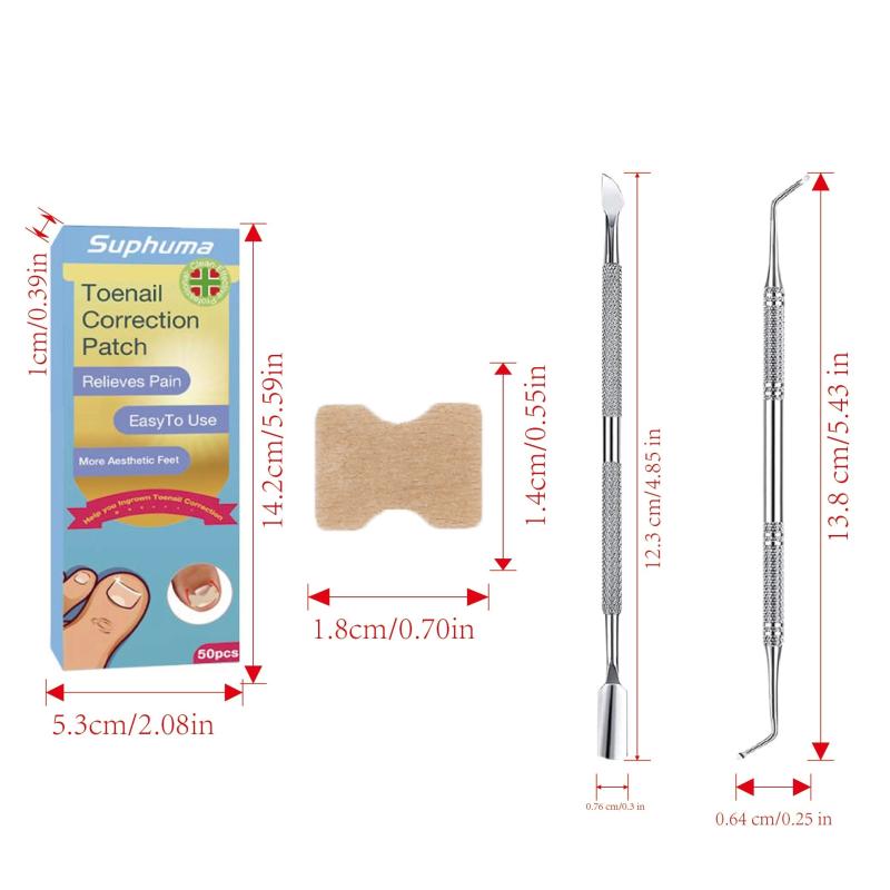 50 Pcs Ingrown Toenail Corrector Patch With File And Lifter