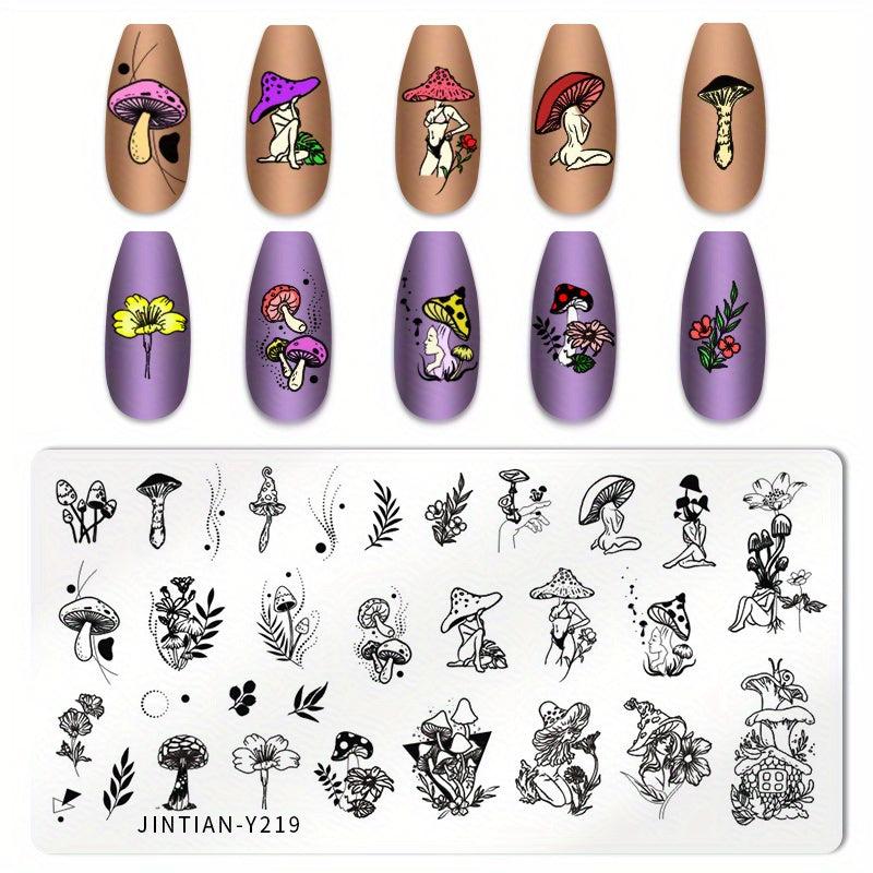 Leopard Butterfly and Heart Nail Stamping Plates Stainless Steel Nail Art