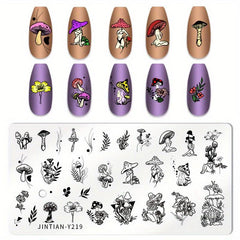 Leopard Butterfly and Heart Nail Stamping Plates Stainless Steel Nail Art