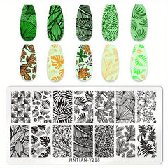 Leopard Butterfly and Heart Nail Stamping Plates Stainless Steel Nail Art
