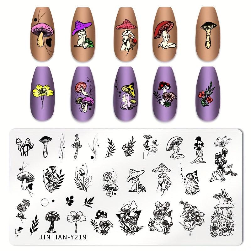 Leopard Butterfly and Heart Nail Stamping Plates Stainless Steel Nail Art