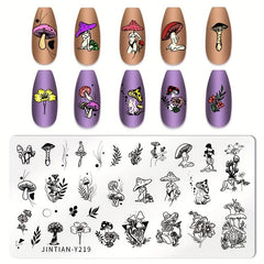 Leopard Butterfly and Heart Nail Stamping Plates Stainless Steel Nail Art