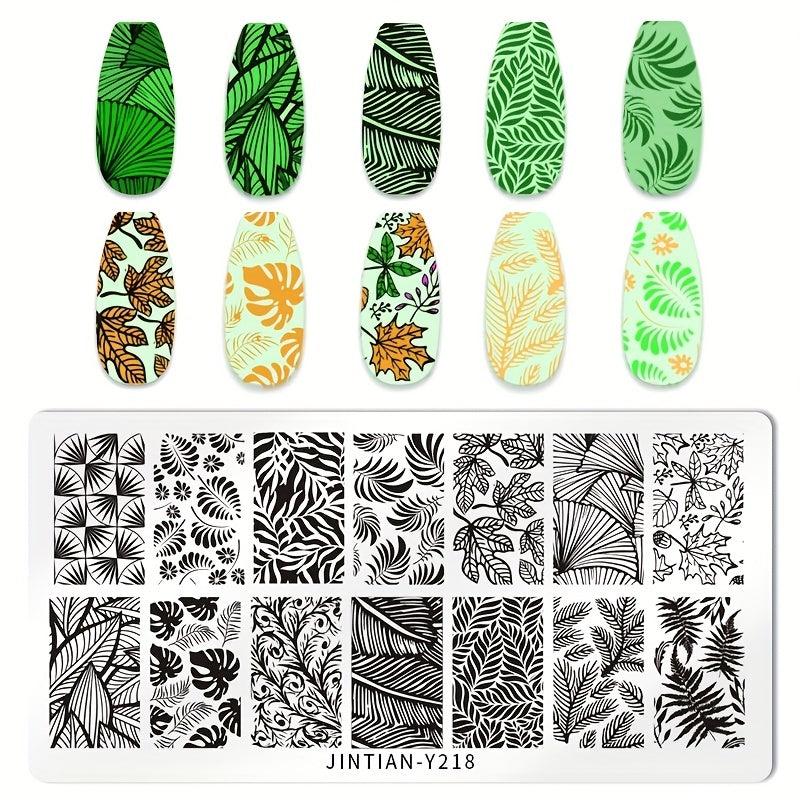 Leopard Butterfly and Heart Nail Stamping Plates Stainless Steel Nail Art