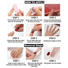 24pcs Swirl Square Press On Nails Short Geometry False Nails for Women