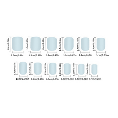 24pcs Swirl Square Press On Nails Short Geometry False Nails for Women