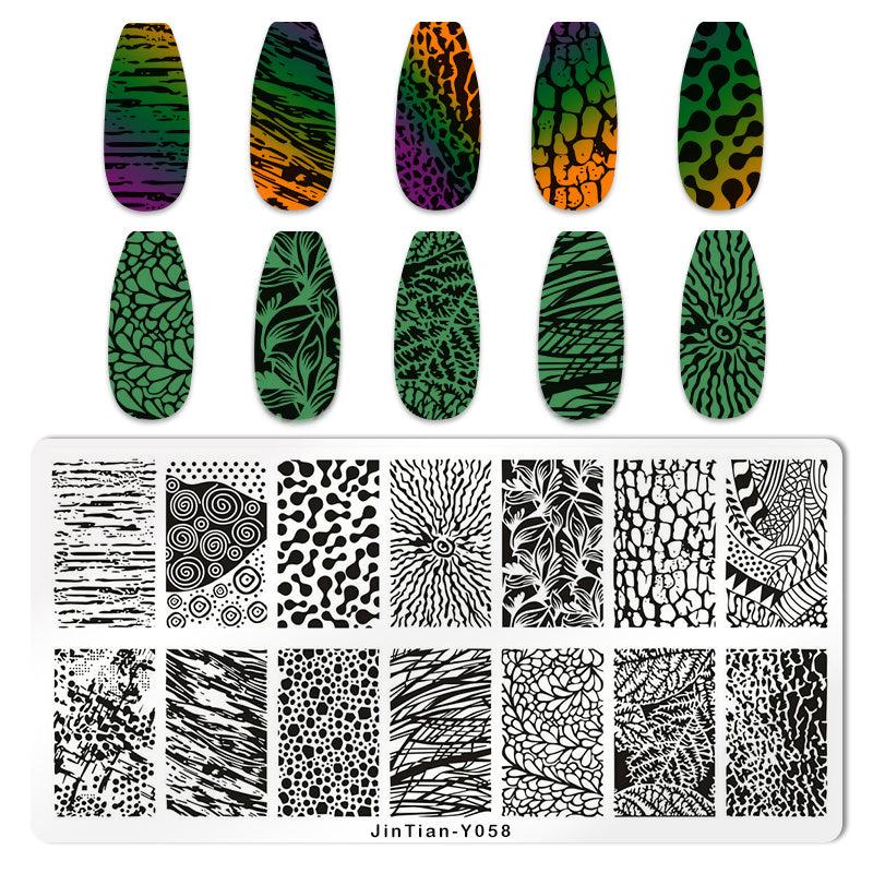 1 pc Leaves & Animals Nail Stamping Plate Set of 12 Templates
