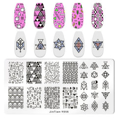 1 pc Leaves & Animals Nail Stamping Plate Set of 12 Templates