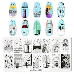1 pc Leaves & Animals Nail Stamping Plate Set of 12 Templates