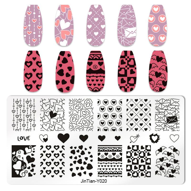 Nail Art Stamping Plate Flower Manicure Templates Set