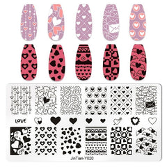 Nail Art Stamping Plate Flower Manicure Templates Set