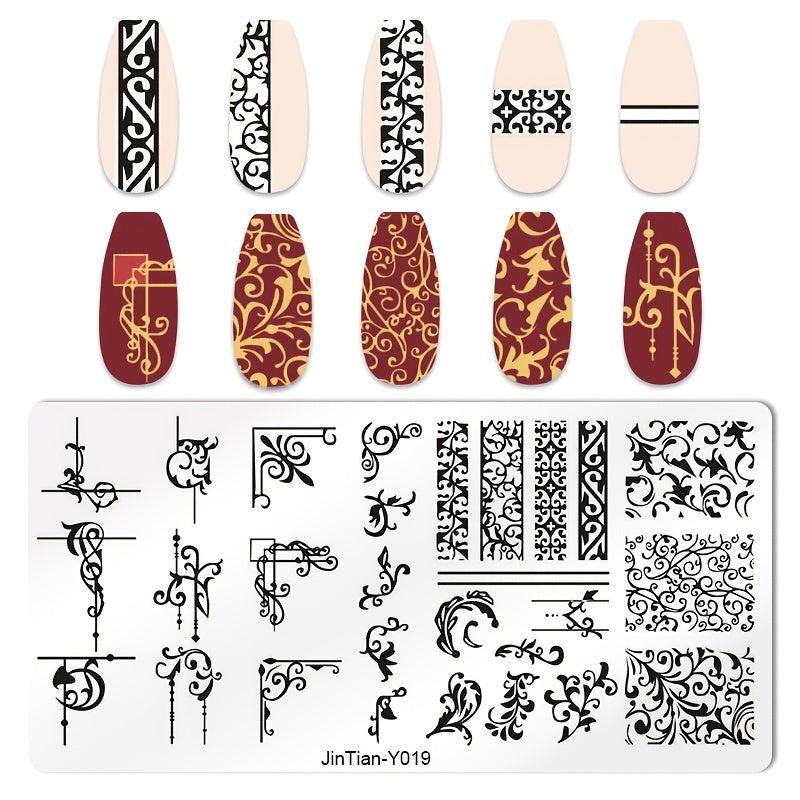 Nail Art Stamping Plate Flower Manicure Templates Set