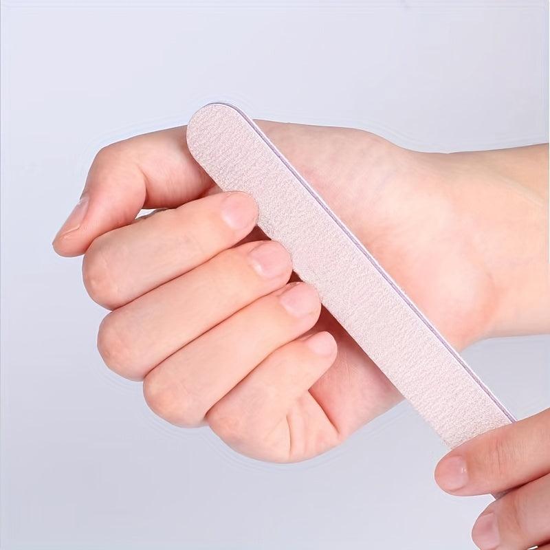 10 Pcs Double Sided Nail File Set - Professional Manicure Pedicure Kit
