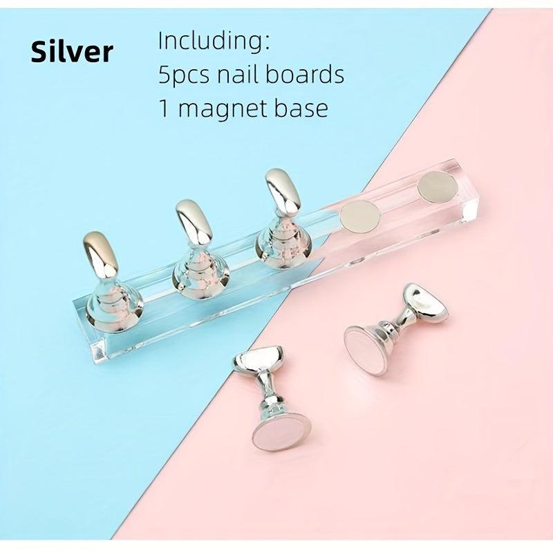 Nail Holder Set False Nail Magnet Fixed Bracket Crystal Tool