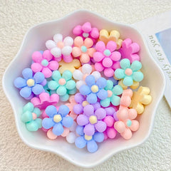 30pcs Colorful 3D Flower Resin Nail Art Decoration Charms