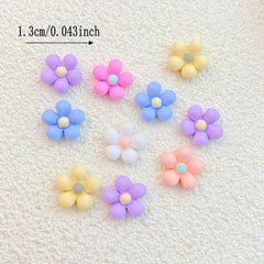 30pcs Colorful 3D Flower Resin Nail Art Decoration Charms