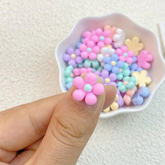 30pcs Colorful 3D Flower Resin Nail Art Decoration Charms