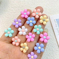 30pcs Colorful 3D Flower Resin Nail Art Decoration Charms