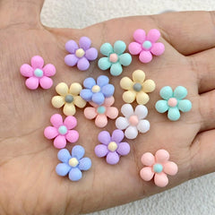 30pcs Colorful 3D Flower Resin Nail Art Decoration Charms