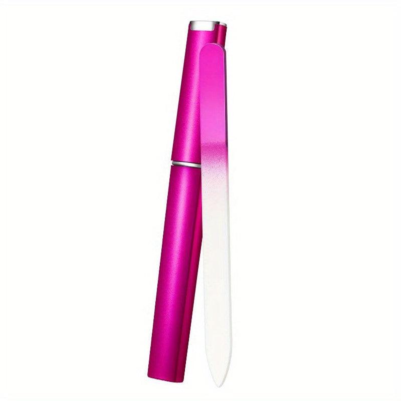 Glass Nail Files for Natural Nails and Acrylic Nail Filer with Storage Box