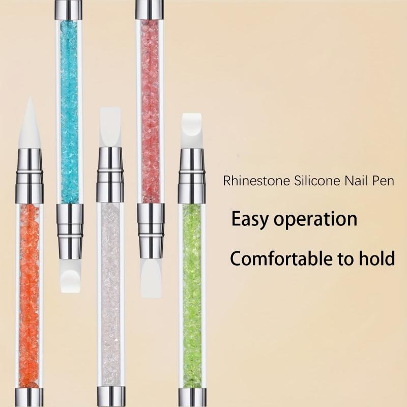 Double Headed Silicone Nail Polish Carving Pen 5 Colors