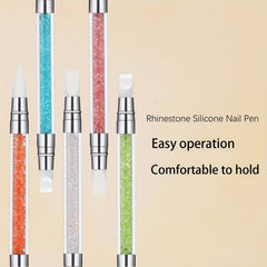 Double Headed Silicone Nail Polish Carving Pen 5 Colors