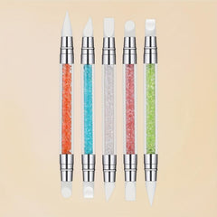 Double Headed Silicone Nail Polish Carving Pen 5 Colors