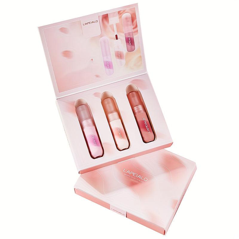 Velvet Lip Gloss Set 3pcs Moisturizing Soft Texture