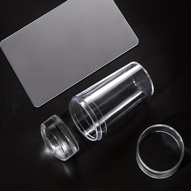 2 pcs Crystal Silicone Nail Stamper and Scraper Set for DIY Manicure Print Tool