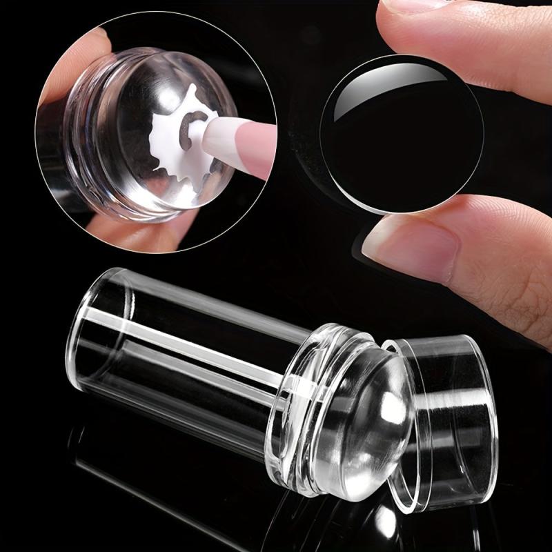2 pcs Crystal Silicone Nail Stamper and Scraper Set for DIY Manicure Print Tool