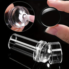 2 pcs Crystal Silicone Nail Stamper and Scraper Set for DIY Manicure Print Tool