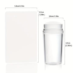 2 pcs Crystal Silicone Nail Stamper and Scraper Set for DIY Manicure Print Tool