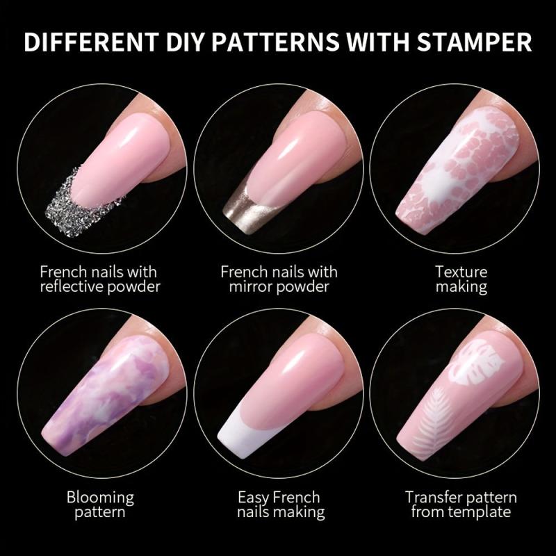 2 pcs Crystal Silicone Nail Stamper and Scraper Set for DIY Manicure Print Tool