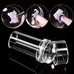 2 pcs Crystal Silicone Nail Stamper and Scraper Set for DIY Manicure Print Tool