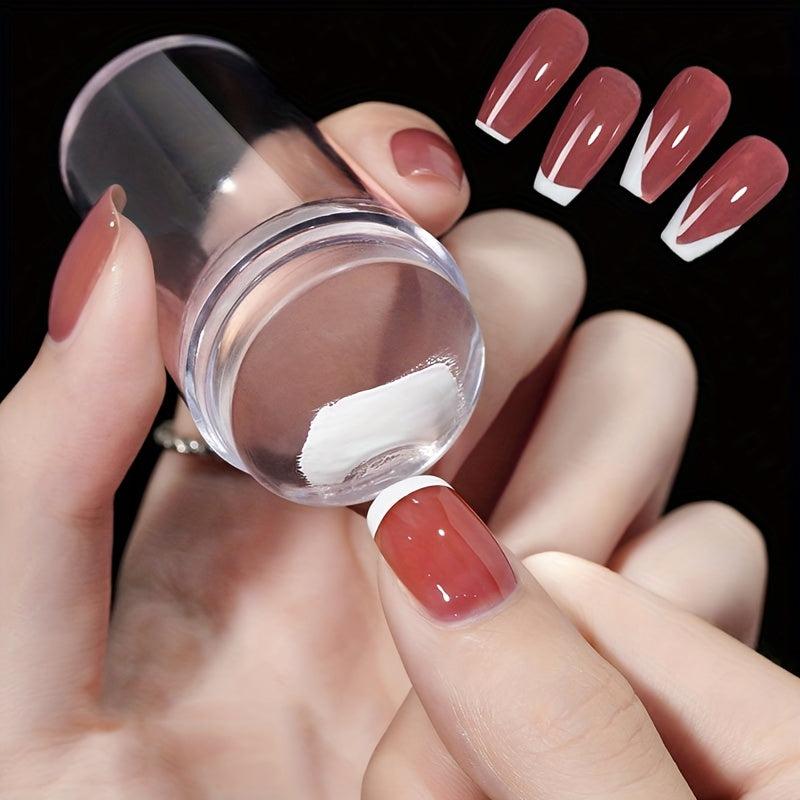 2 pcs Crystal Silicone Nail Stamper and Scraper Set for DIY Manicure Print Tool