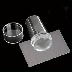 2 pcs Crystal Silicone Nail Stamper and Scraper Set for DIY Manicure Print Tool